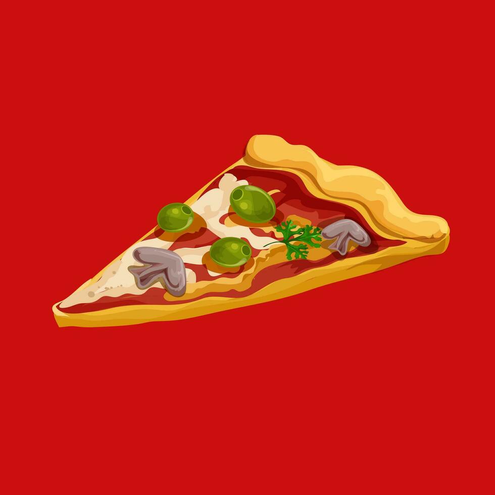 Sliced pizza vector