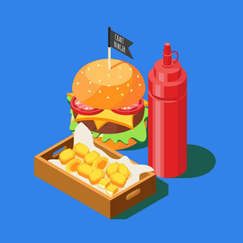 Fast food combo vector