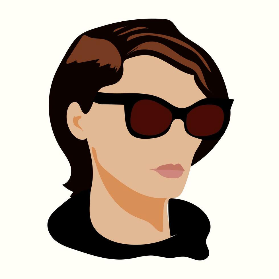 Beauty girl with sunglasses vector