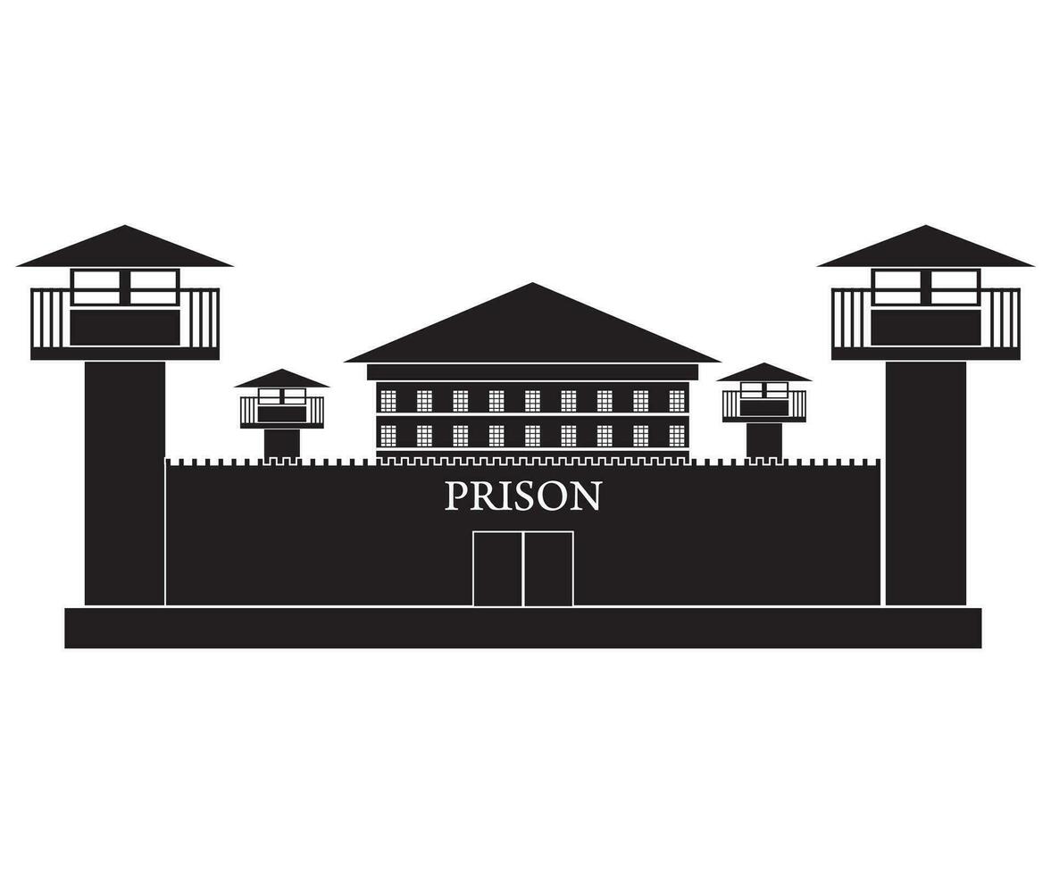 ilustración de prisión edificio vector