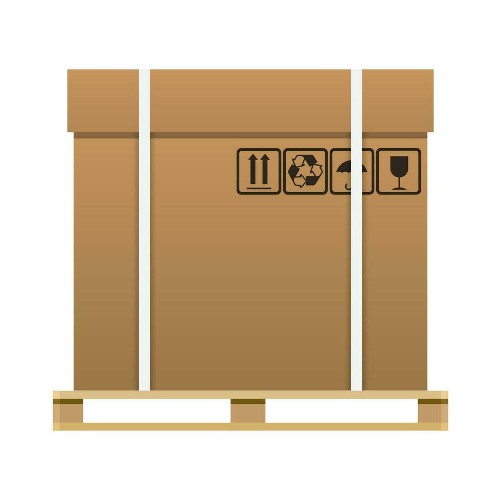 Big brown closed carton delivery box vector