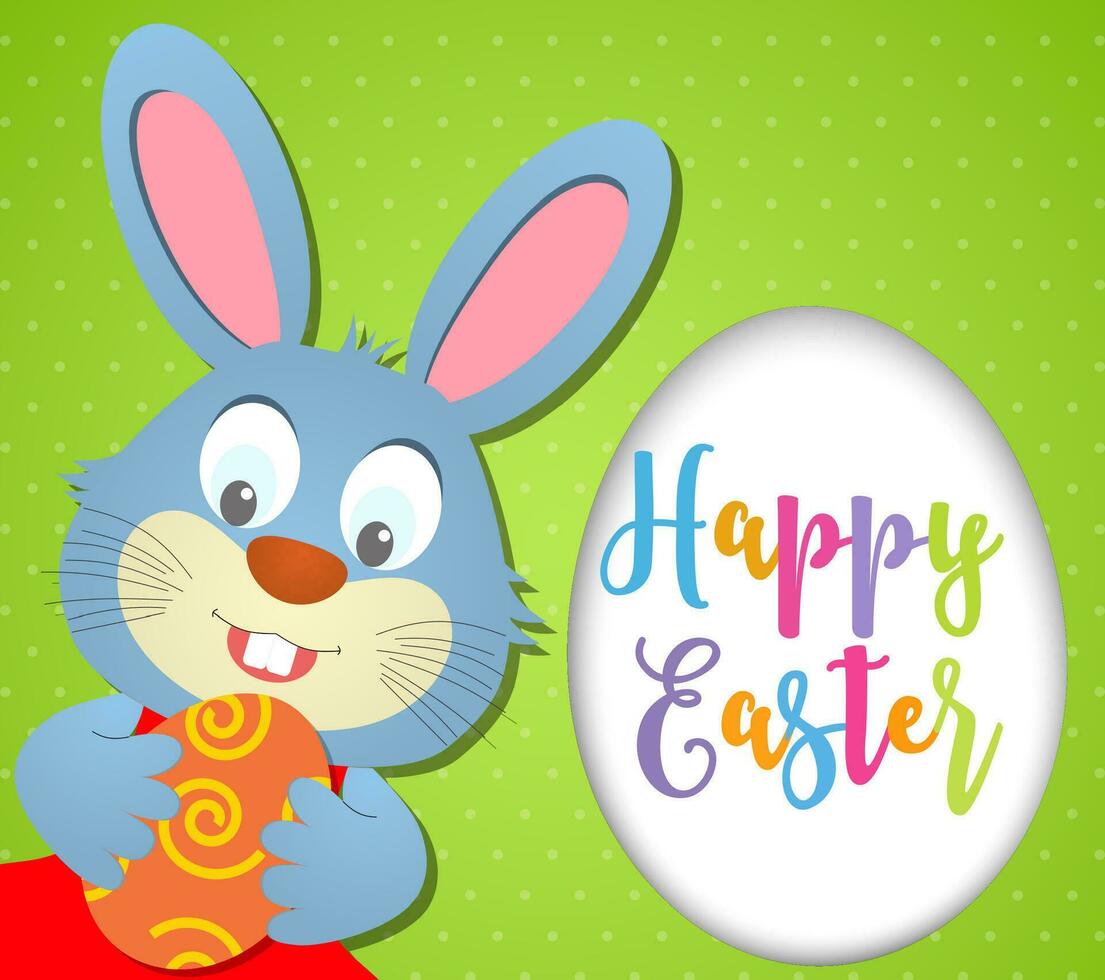 Happy Easter card with rabbit ears vector