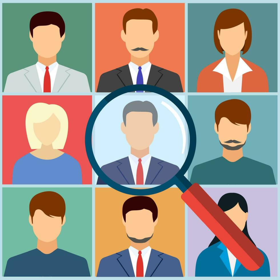 Human resources management select employee vector