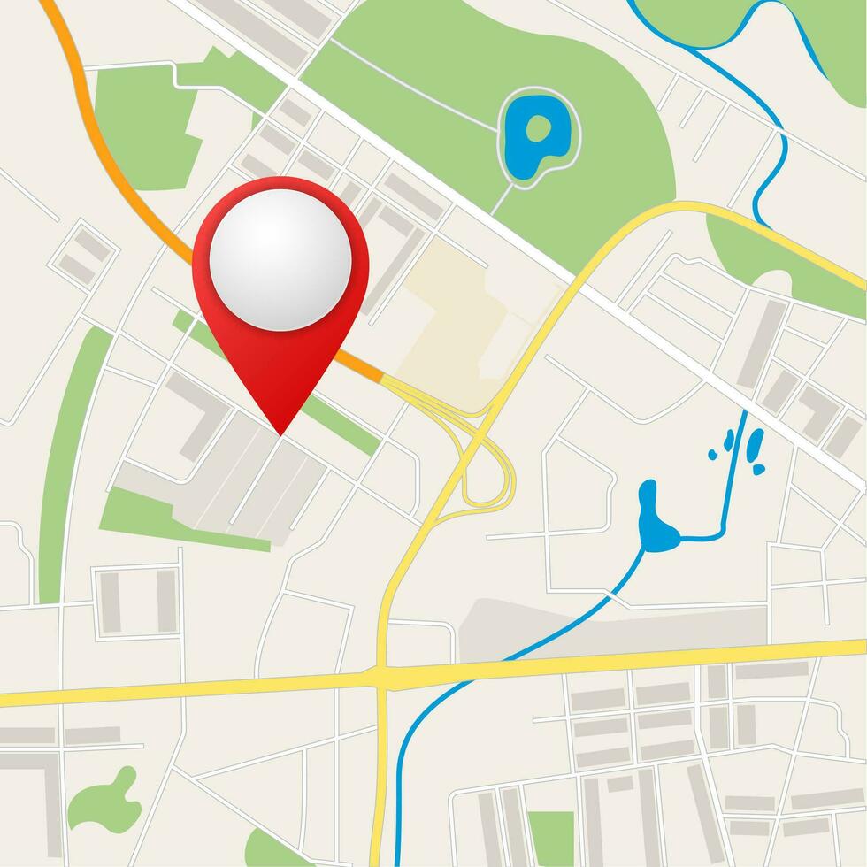 Folded maps with color point markers vector