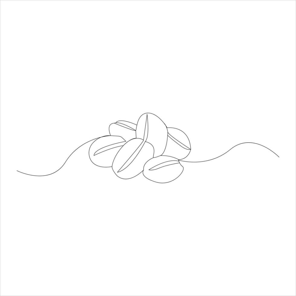 Coffee beans Continuous line art vector illustration. Roasted coffee beans