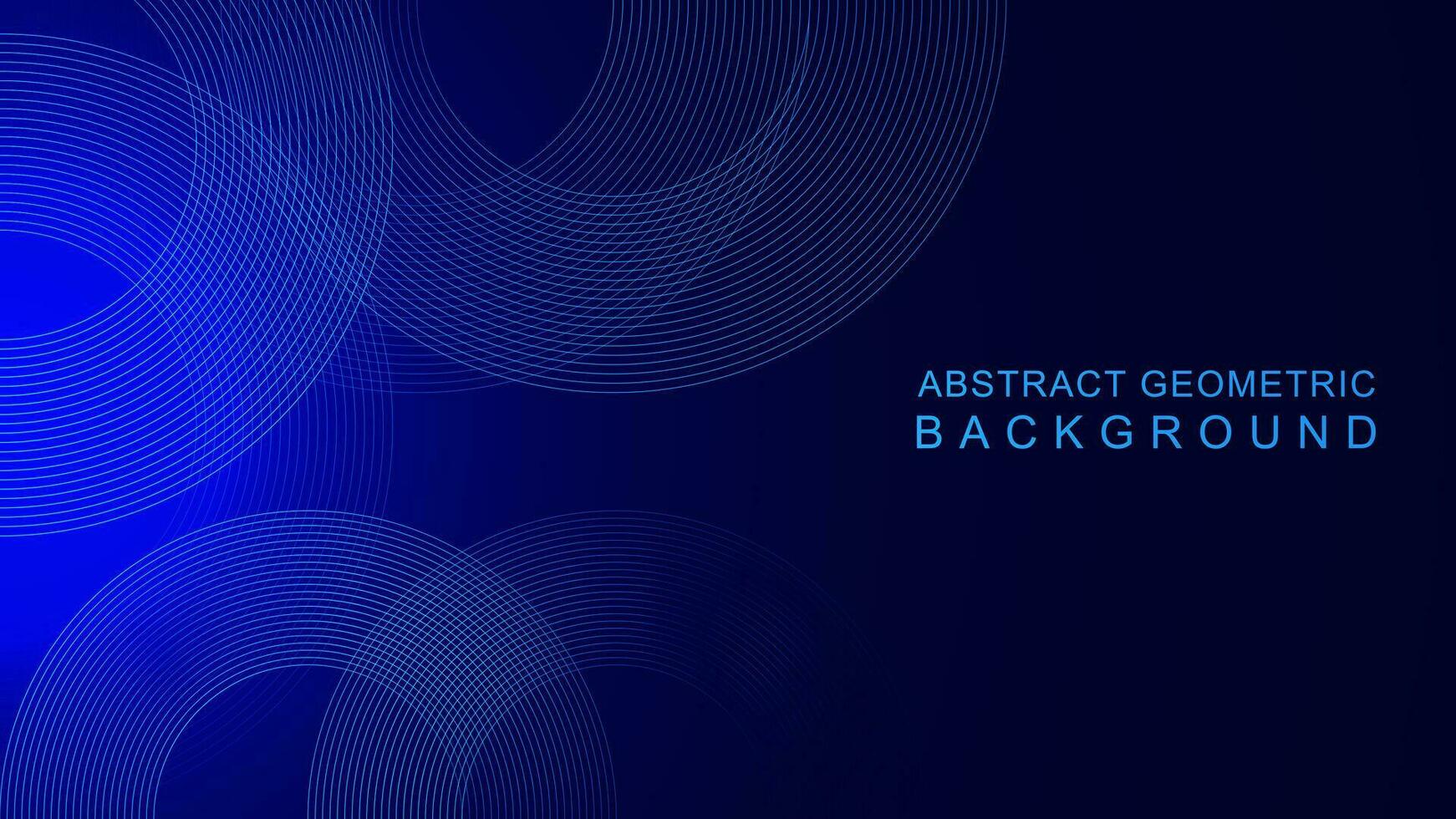 Abstract blue circular geometric lines background. Modern technology concept backdrop. Vector illustration.