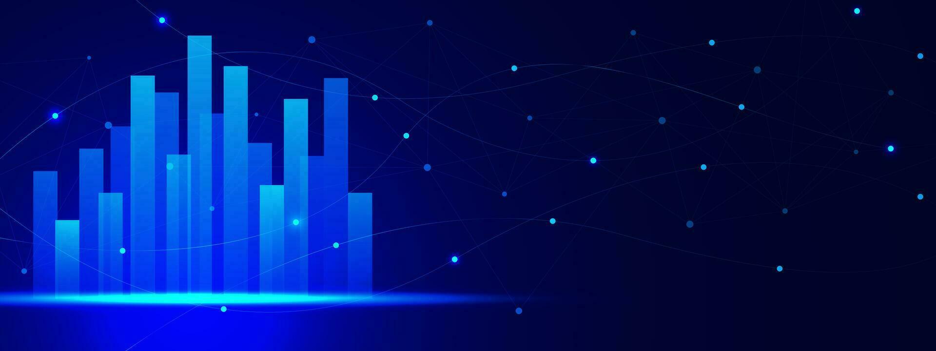 Business investing data and digital financial graph. Finance growing up. Stock market and profit money concept background. Vector illustration.