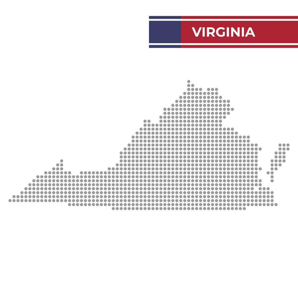 punteado mapa de Virginia estado vector