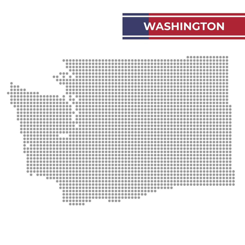 Dotted map of Washington state vector