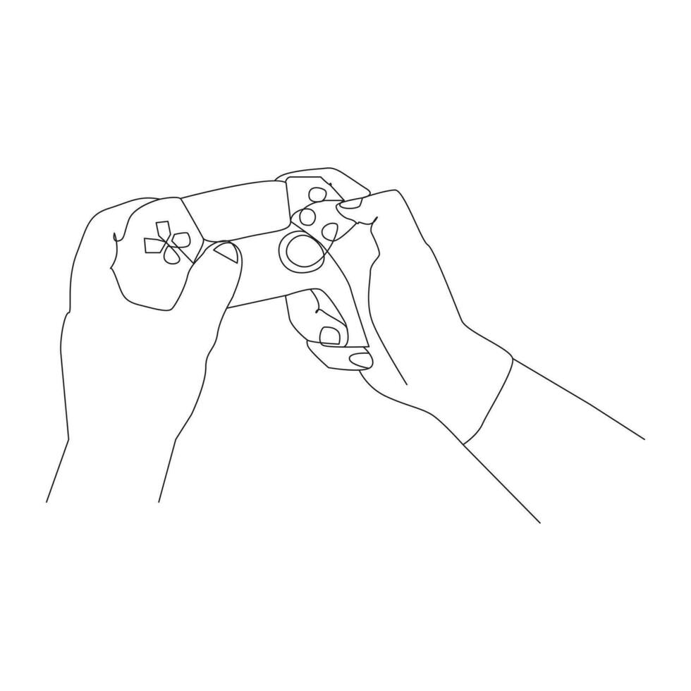 juego controlador soltero continuo línea dibujo vídeo juego de azar controlador. uno línea dibujar gráfico diseño vector ilustración