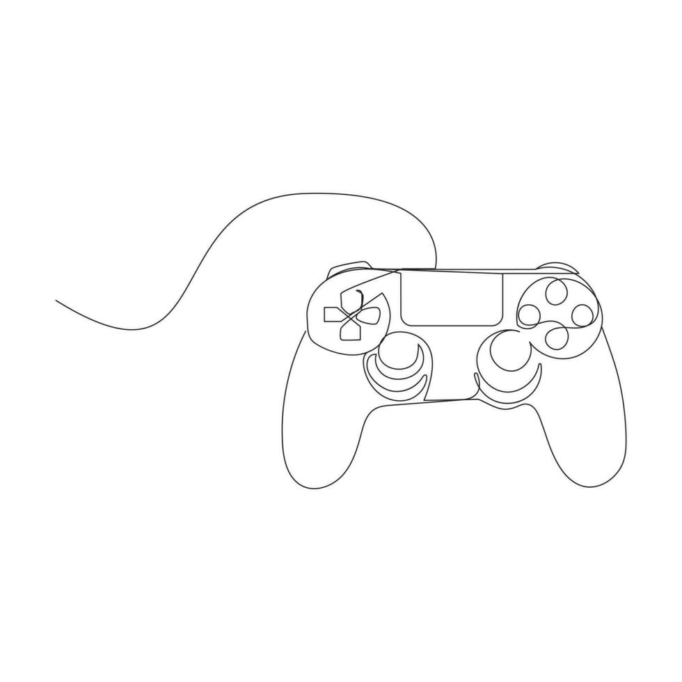 Game controller Single continuous line drawing video gaming controller. One line draw graphic design vector illustration