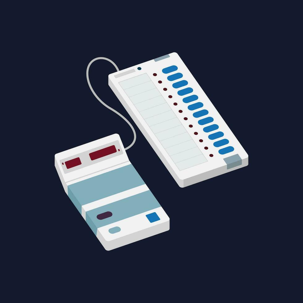 Electronic voting machine for election vector illustration