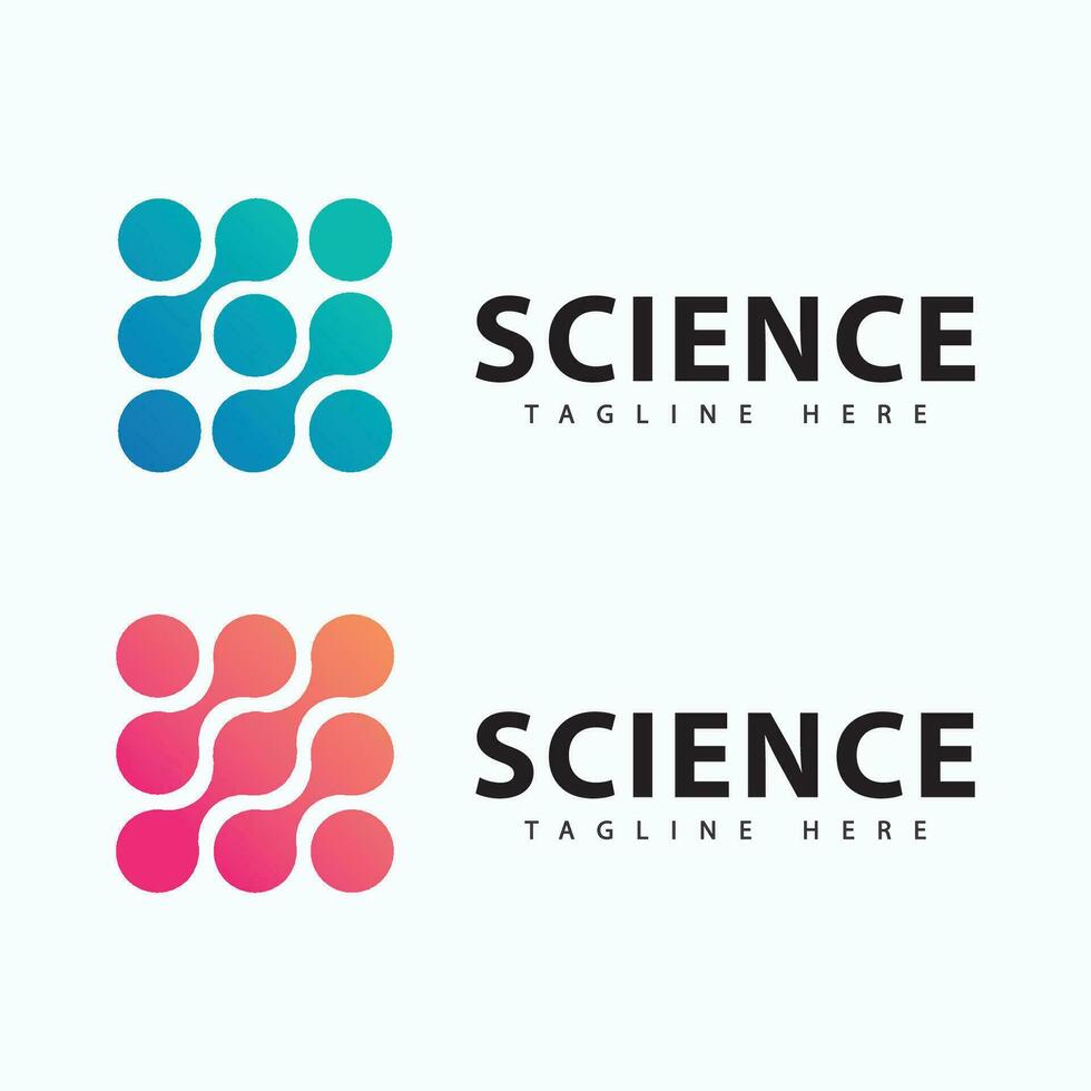 Molecule logo icon template for science brand identity. vector