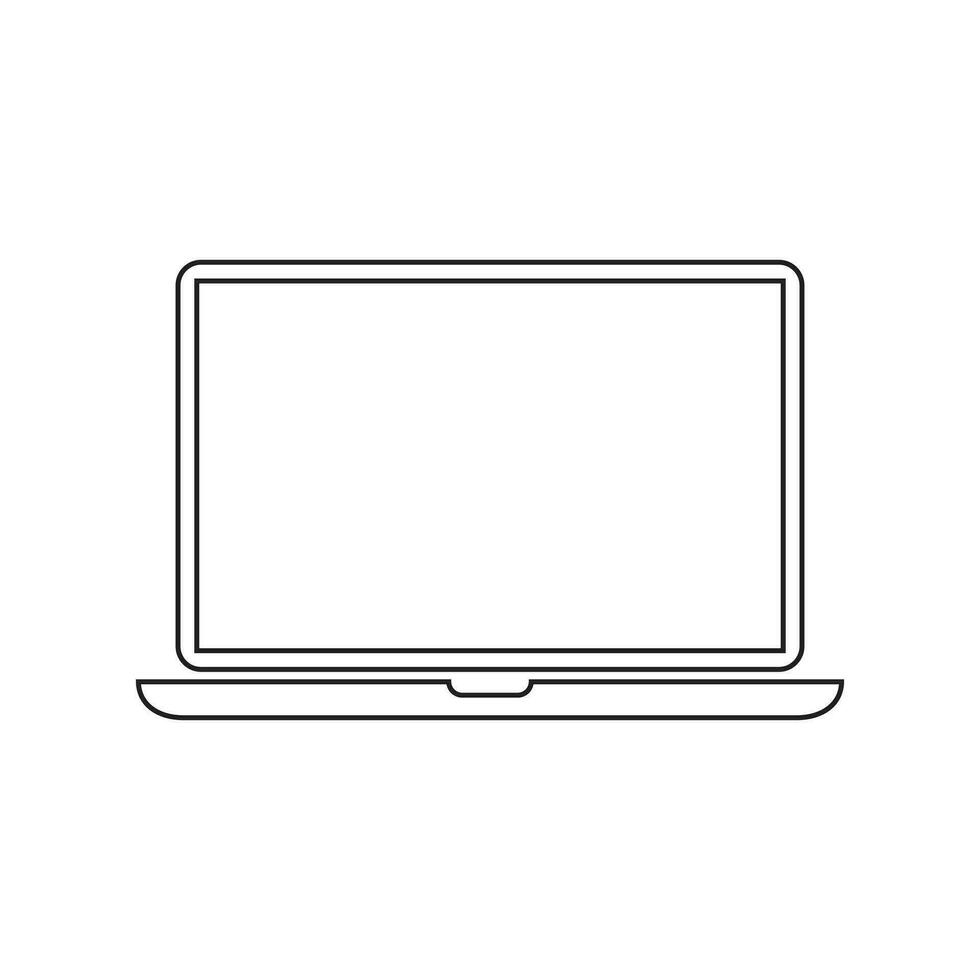 Laptop computer, notebook icon in line style. Editable stroke vector