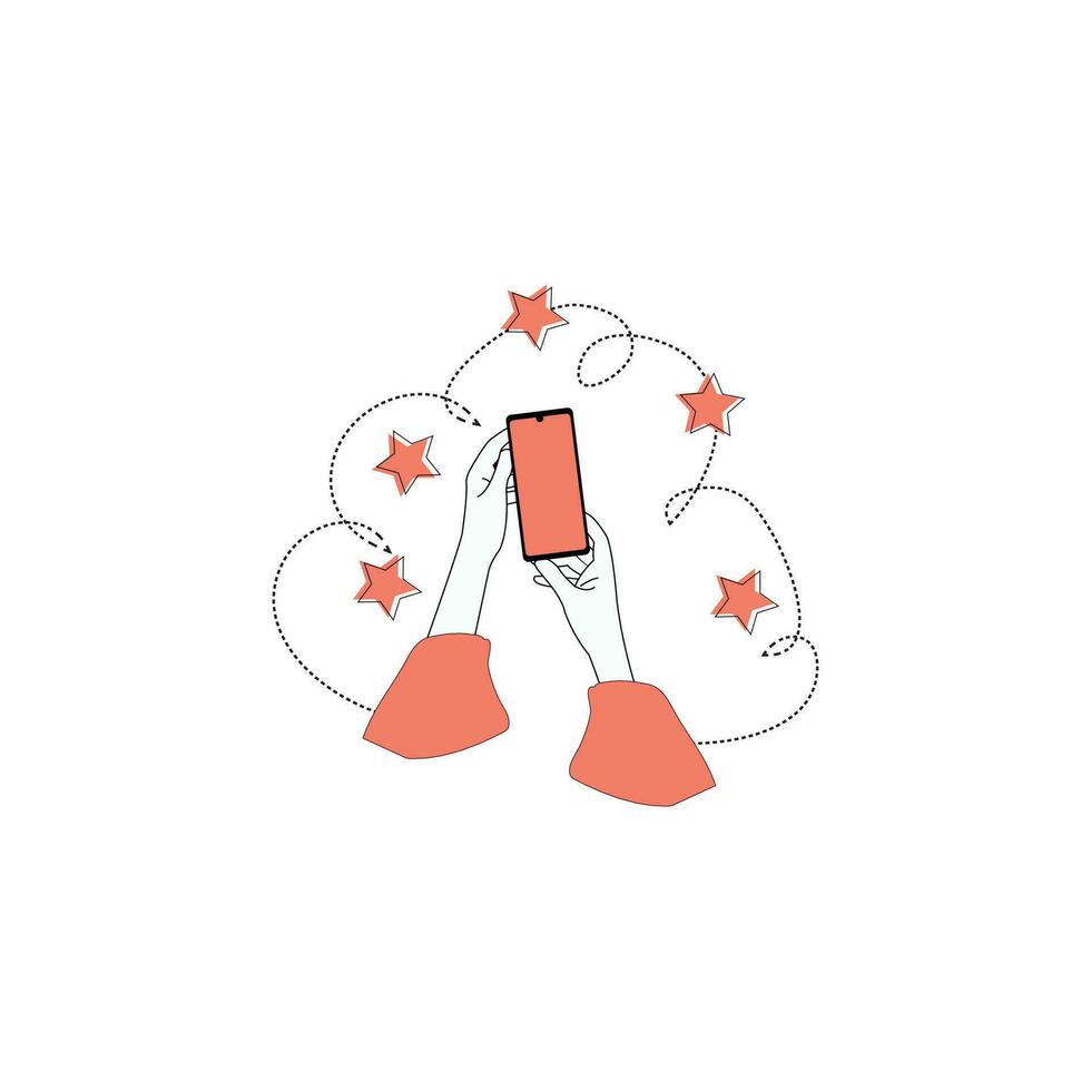 Hand holding mobile phone vector