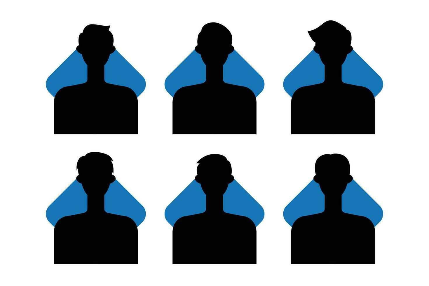 Silhouette of a man and woman with different hairstyles. Vector illustration.