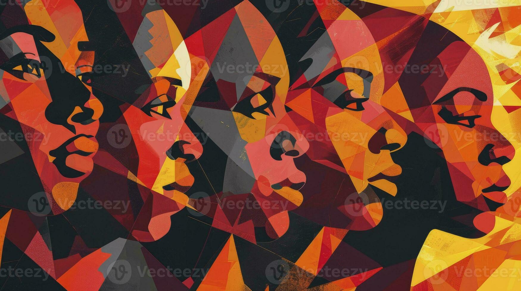 AI generated Black history month geometric background. photo