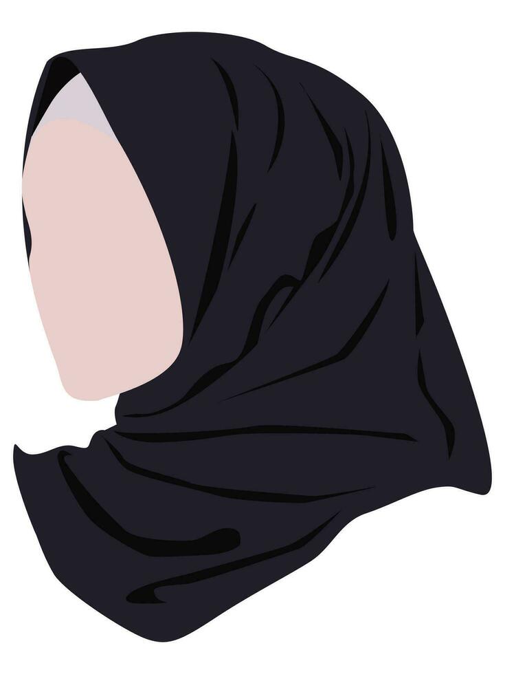 musulmán niña en negro hijab vector