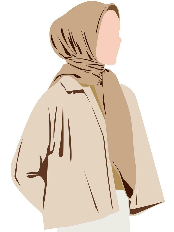 musulmán mujer en casual hijab vector