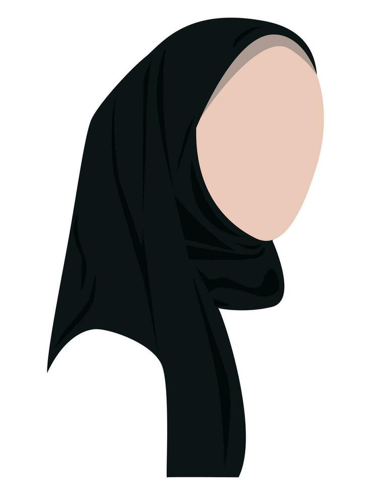 musulmán niña en negro hijab vector