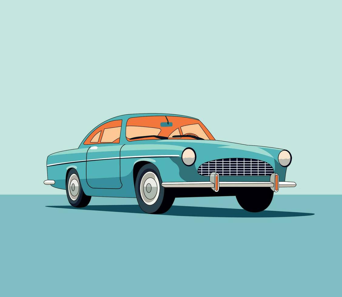 retro coche vector ilustración editable eps