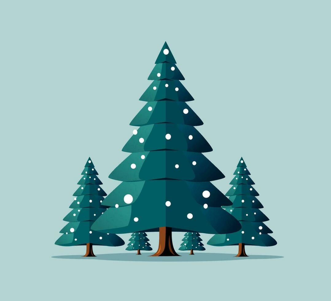 Navidad árbol con nieve vector ilustración