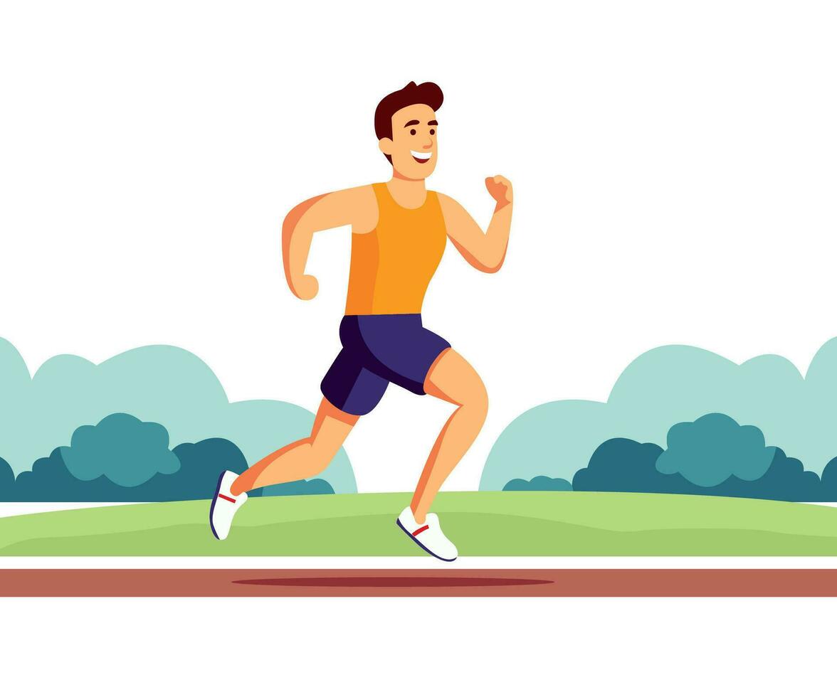 runner flat character illustration vector