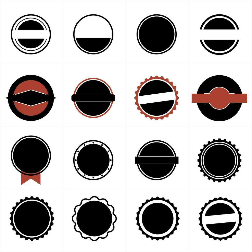 conjunto de Clásico etiqueta y insignias forma colecciones vector ilustración. negro modelo para parche, insignias, cubrir.