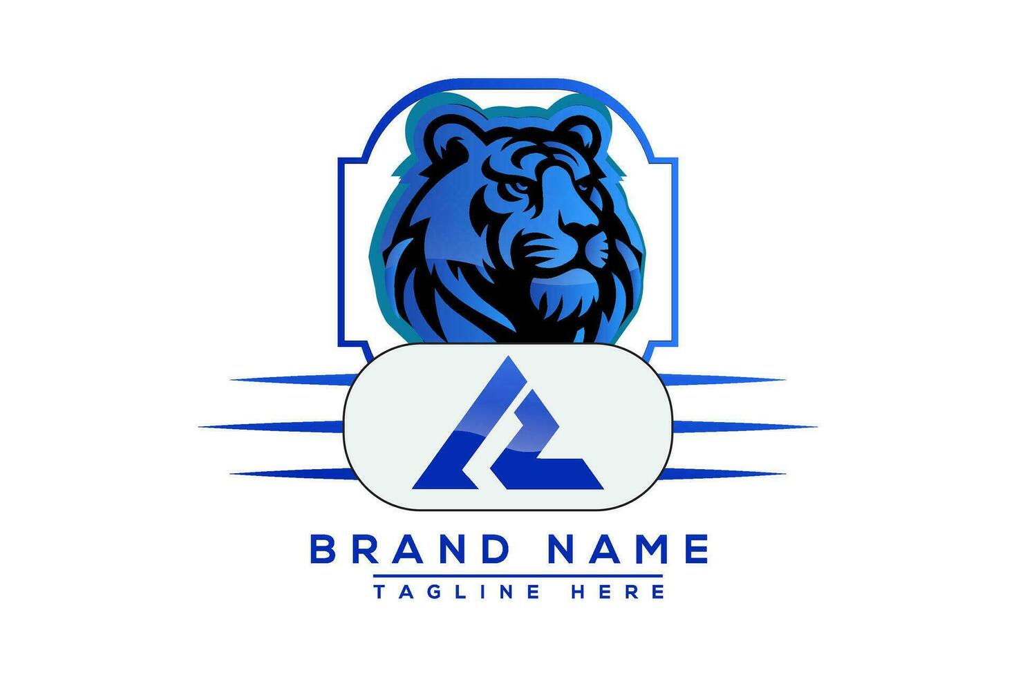 AI Tiger logo Blue Design. Vector logo design for business.