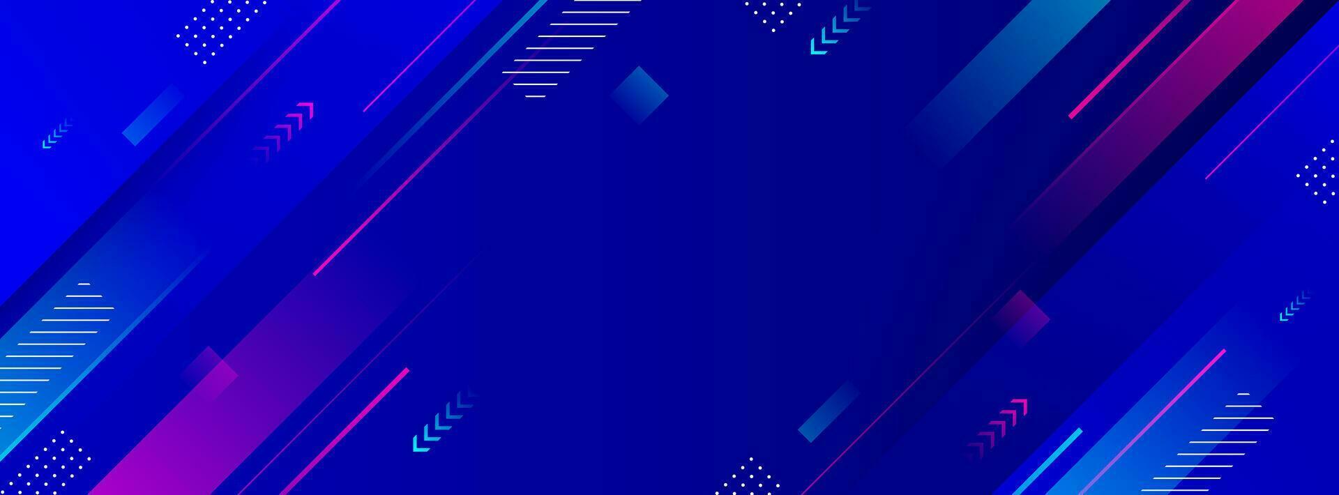 Banner background. Colorful. Blue gradation. Memphis element style. Slash. Bright color. Abstract vector