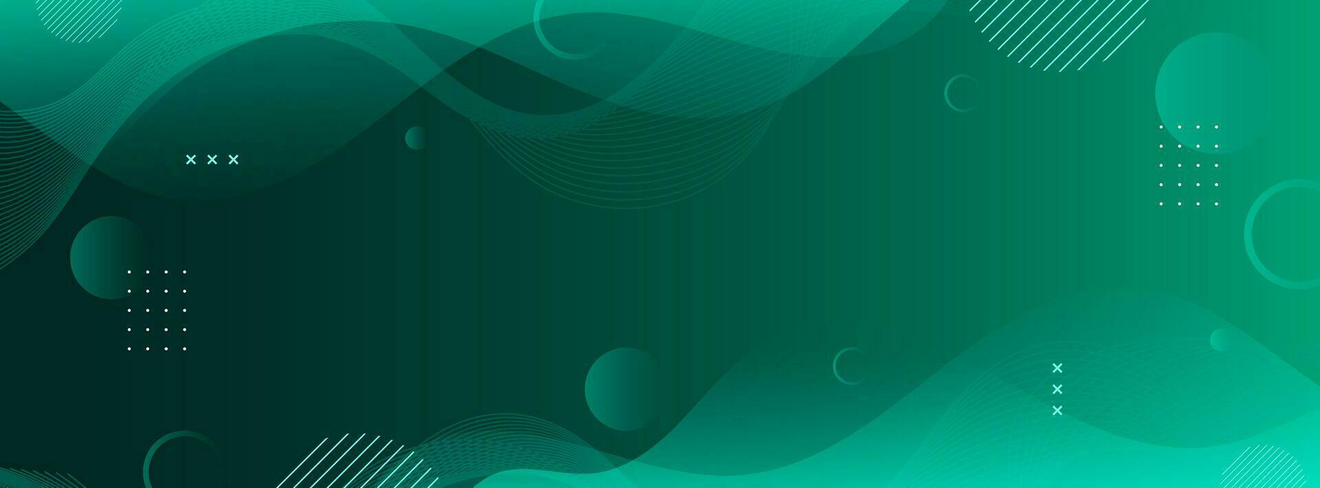 Banner background. colorful. Green gradation. Wave effect abstract. Element vector