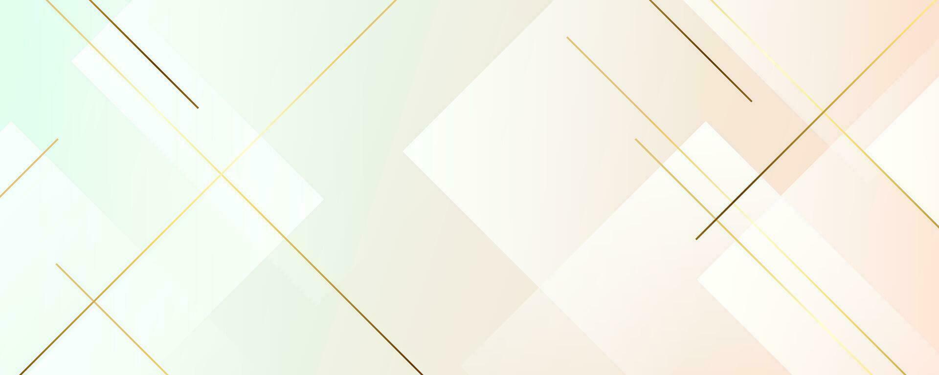 Banner background. pastel color. abstract . green and orange. gold line pattern. memphis eps 10 vector