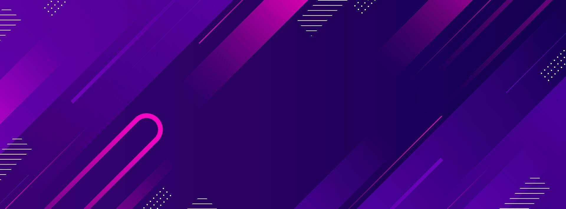 Banner background. Colorful. Purple gradation. Slash effect pink color. Memphis abstract . Element vector