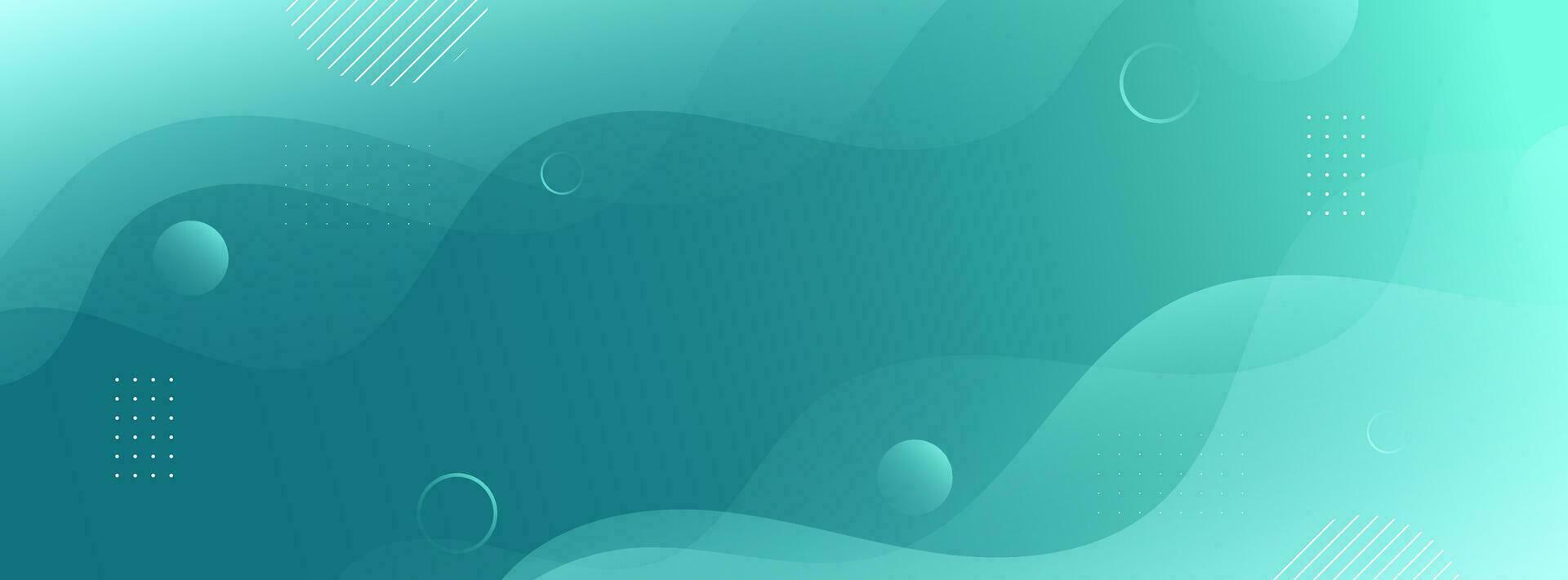 Abstract banner background. Green gradation. Soft color. Wave effect style. Memphis element vector