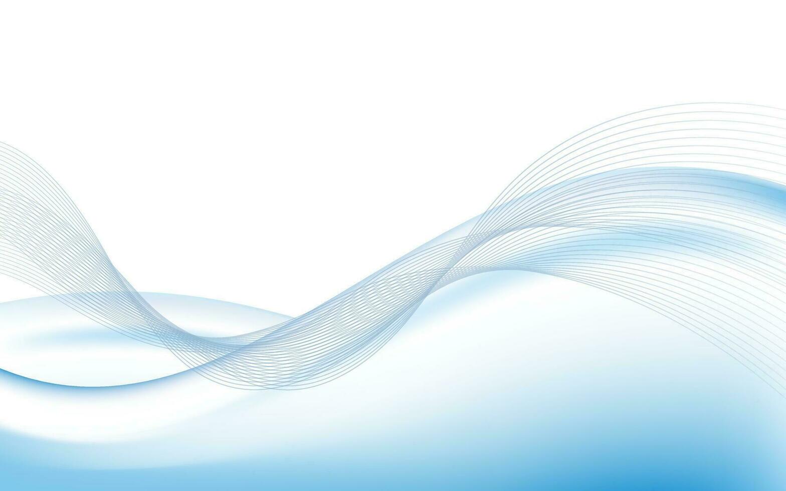 BLue abstract background template modern waving lines vector
