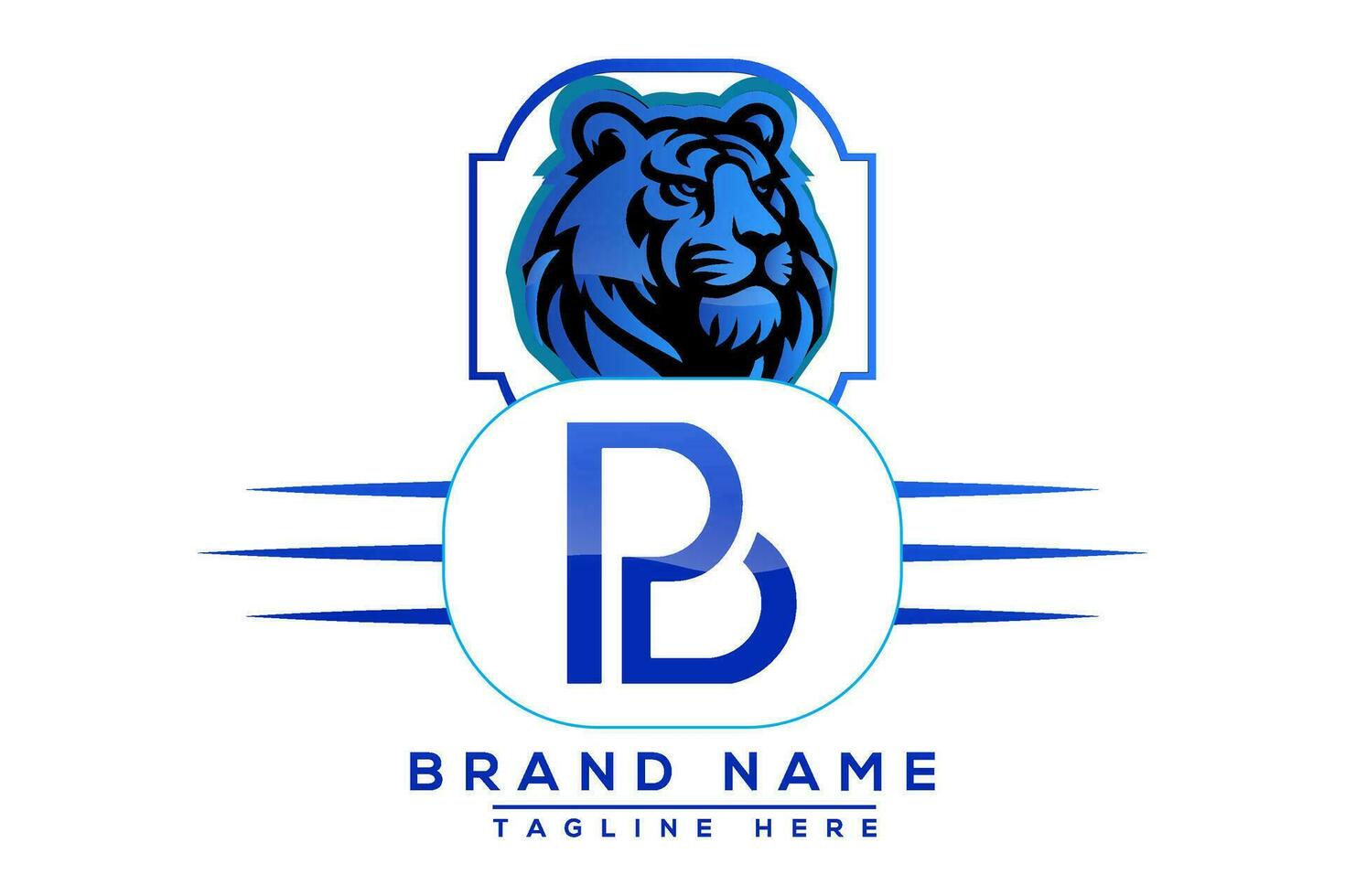 BP Tiger logo Blue Design. Vector logo design for business.