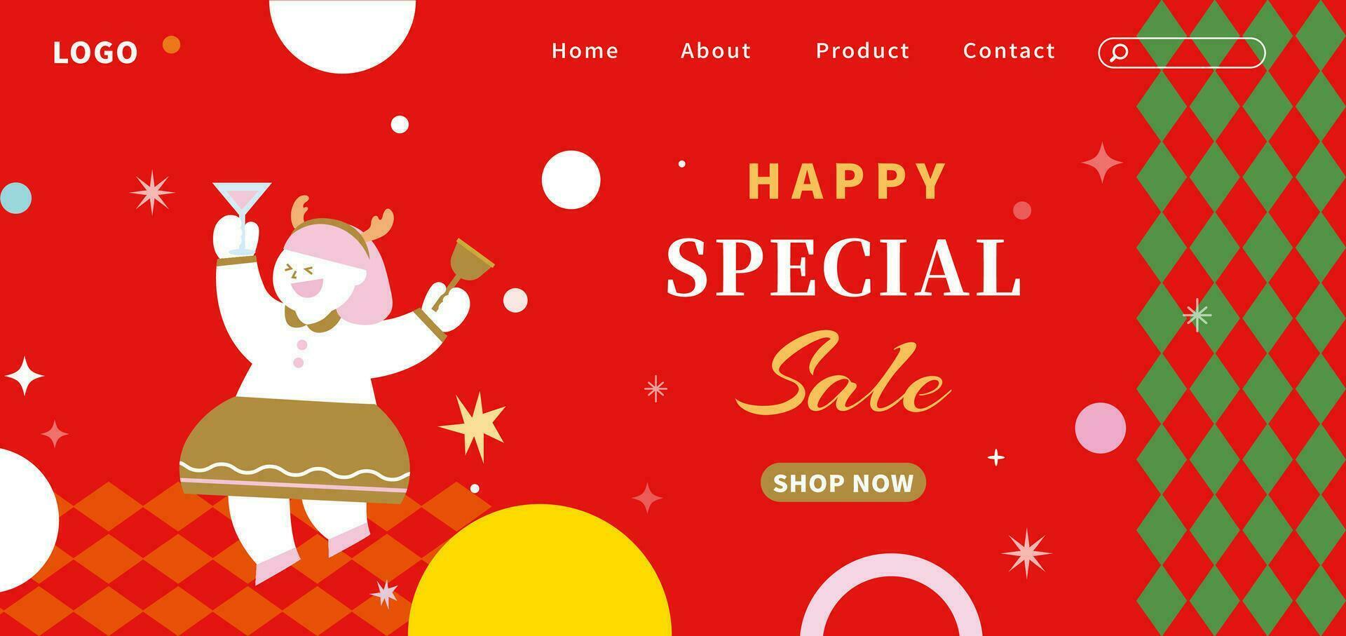 Happy new year party holiday. illustration social media sale poster greeting card web banner packaging vector