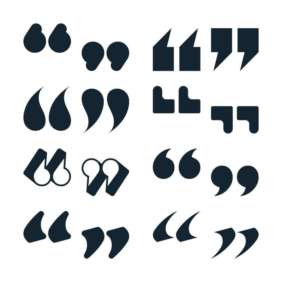 Quotation Mark, Set of Quotation Marks, Punctuation Marks vector