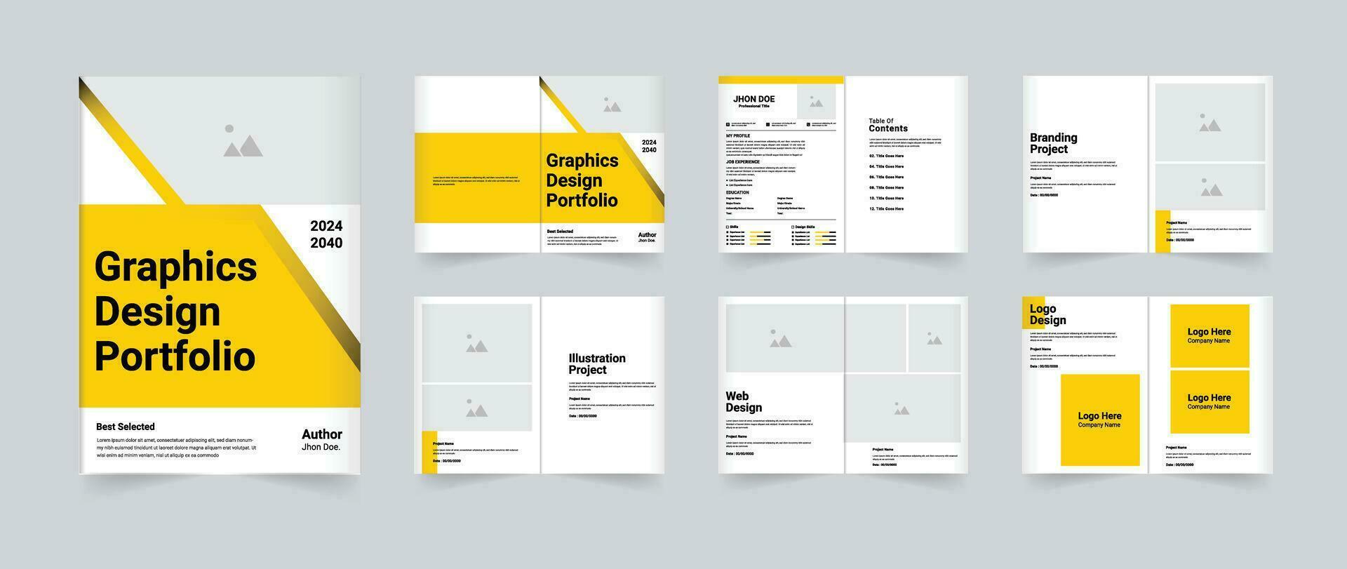 Graphics design portfolio template or project portfolio design vector