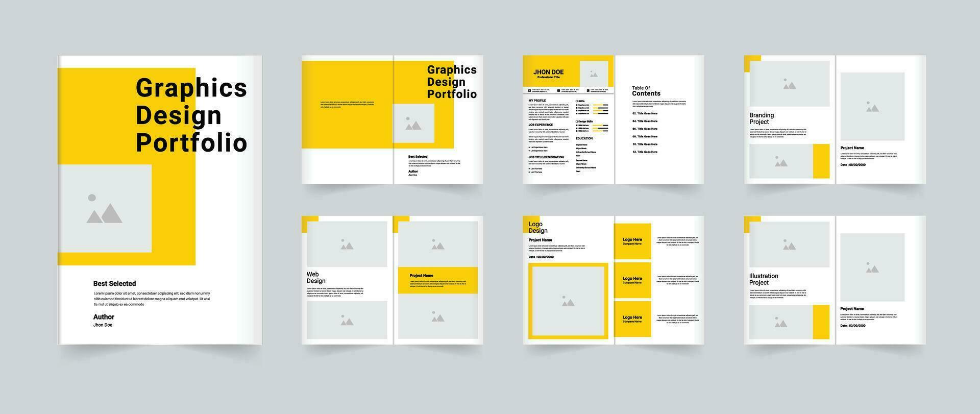 Graphics design portfolio layout design 12 Pages design vector