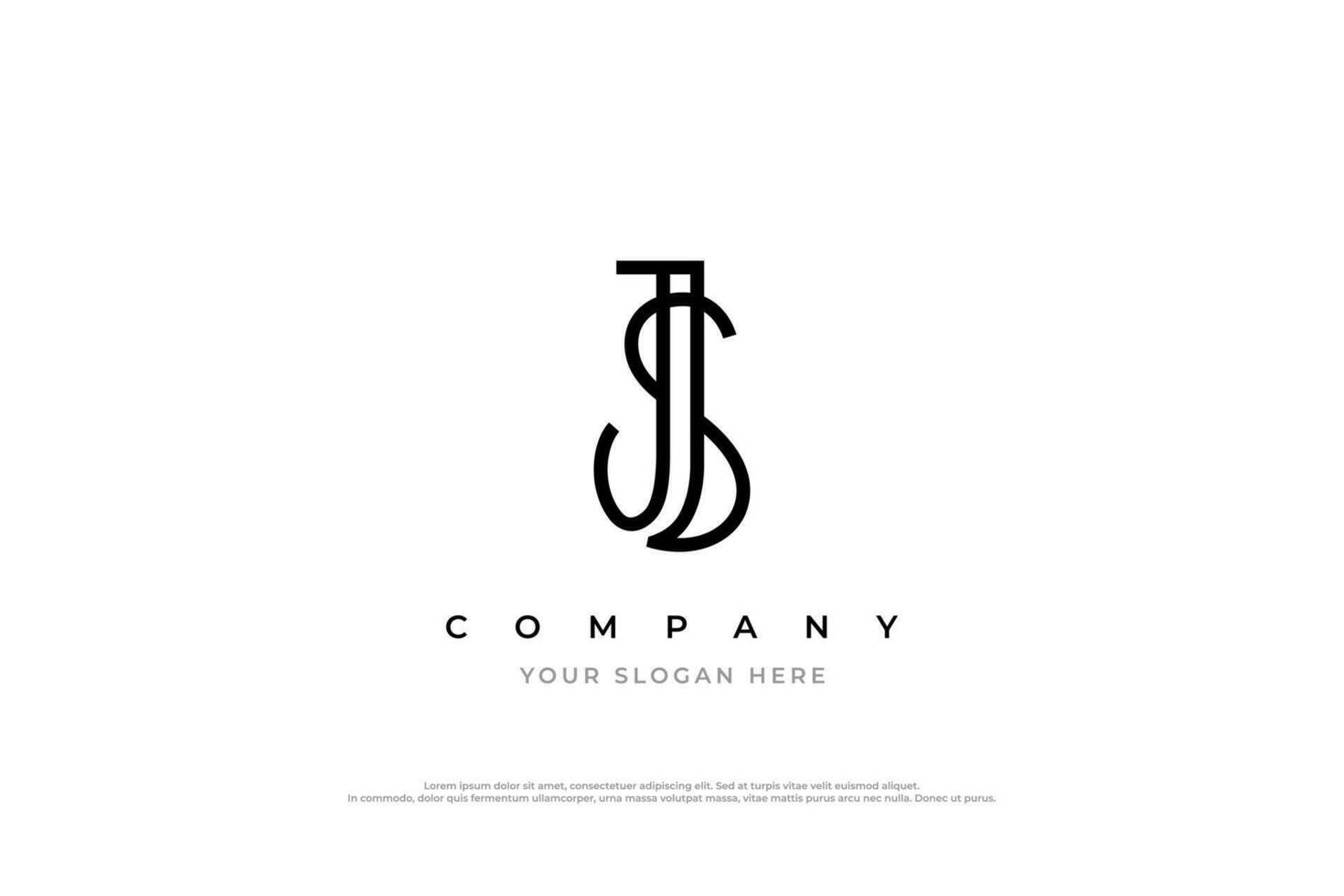 Initial Letter JS Logo or SJ Logo Design vector