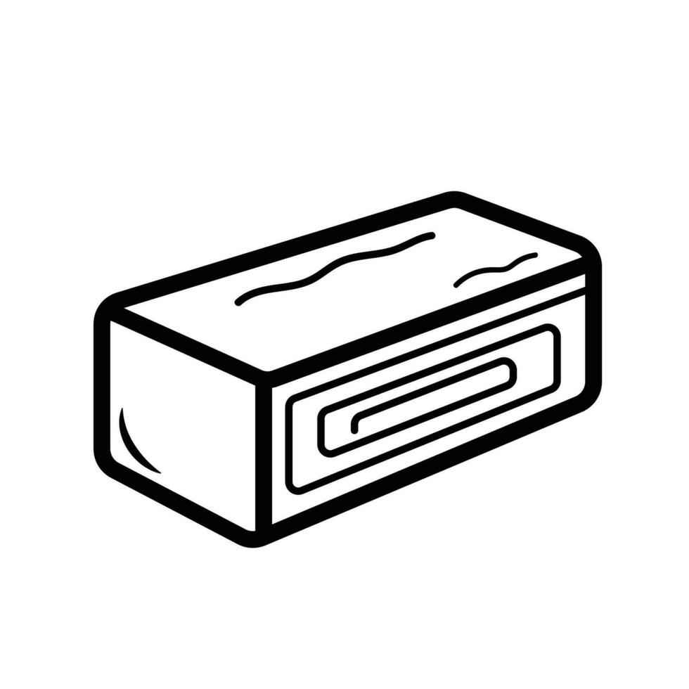 Rolled egg tamagoyaki vector icon illustration outlined isolated on plain white background. Simple flat cartoon art styled drawing.