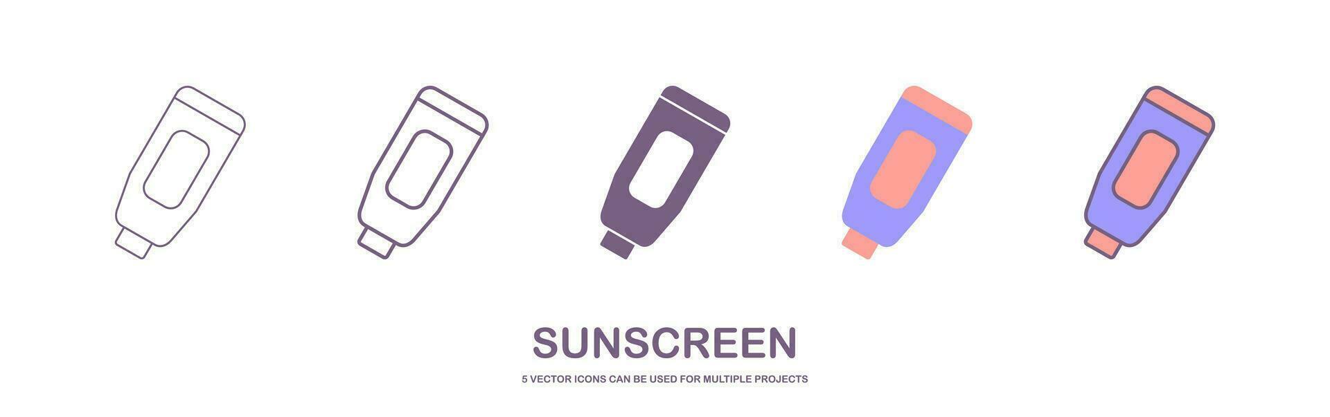 Sunscreen icon on white background. Vector illustration in trendy flat style.