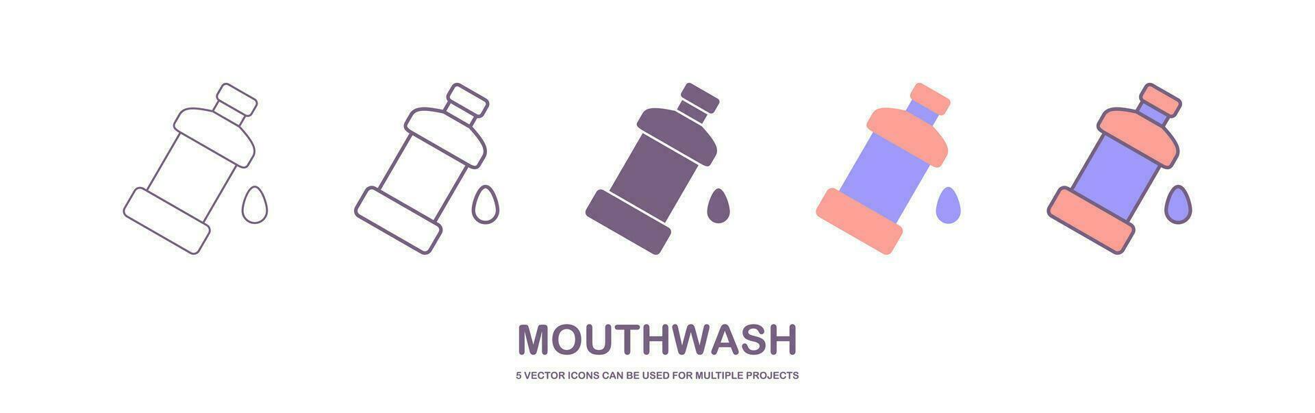 mouthwash icon. Thin, Light Regular And Bold style design isolated on white background vector
