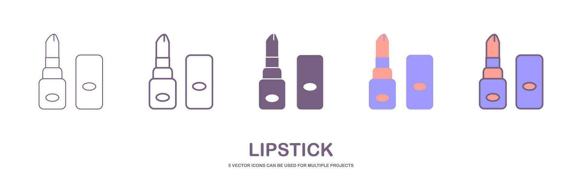 lipstick doodle icon, vector illustration