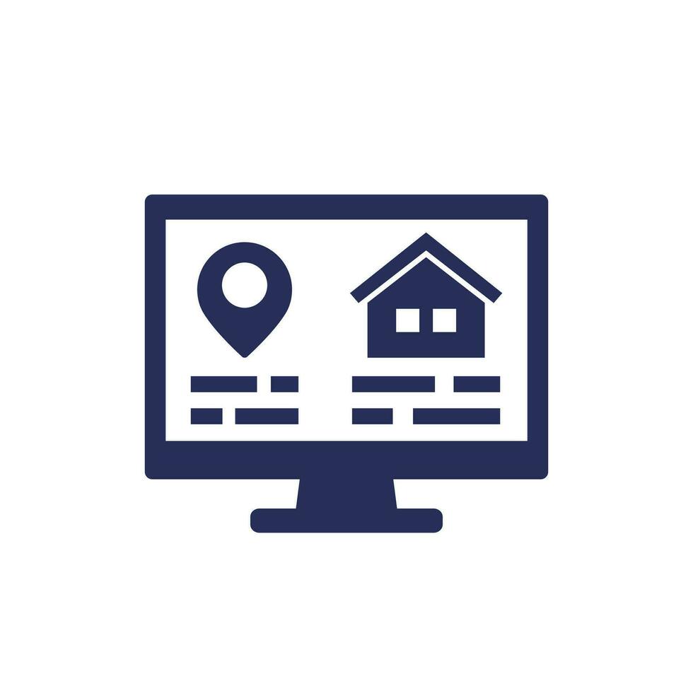 house or apartment search icon on white vector