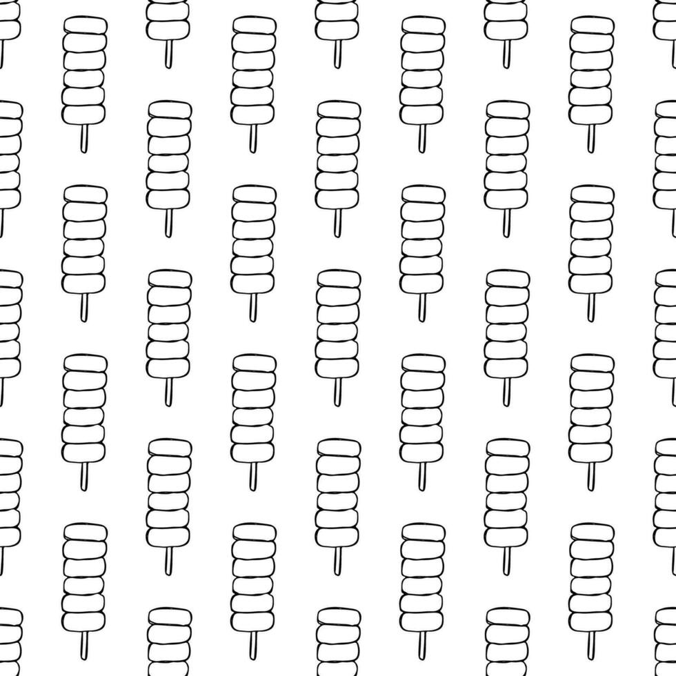 Seamless pattern with ice cream doodle for decorative print, wrapping paper, greeting cards, wallpaper and fabric vector