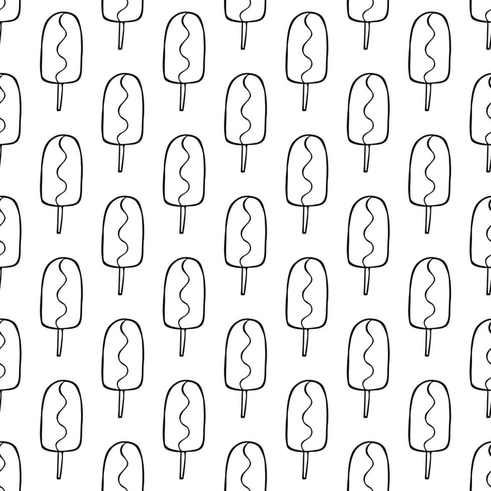 Seamless pattern with ice cream doodle for decorative print, wrapping paper, greeting cards, wallpaper and fabric vector