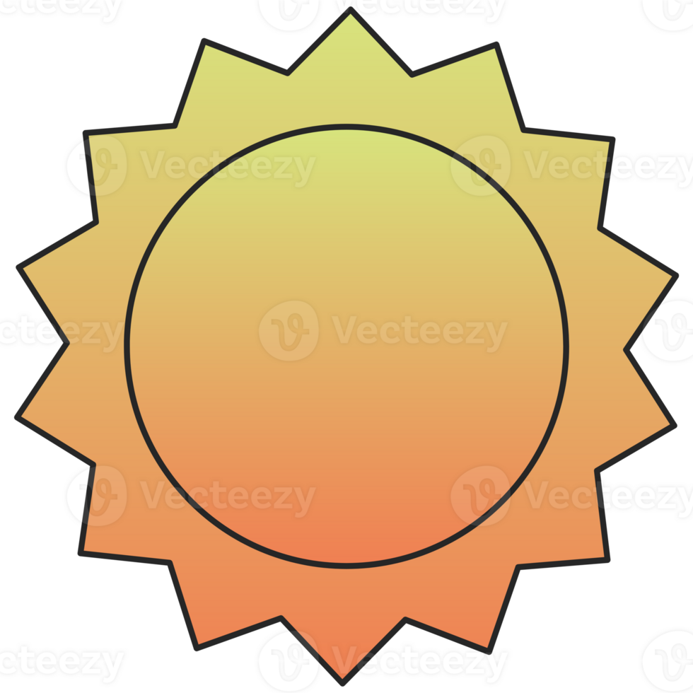 AI generated sun icon with a yellow and orange sun png