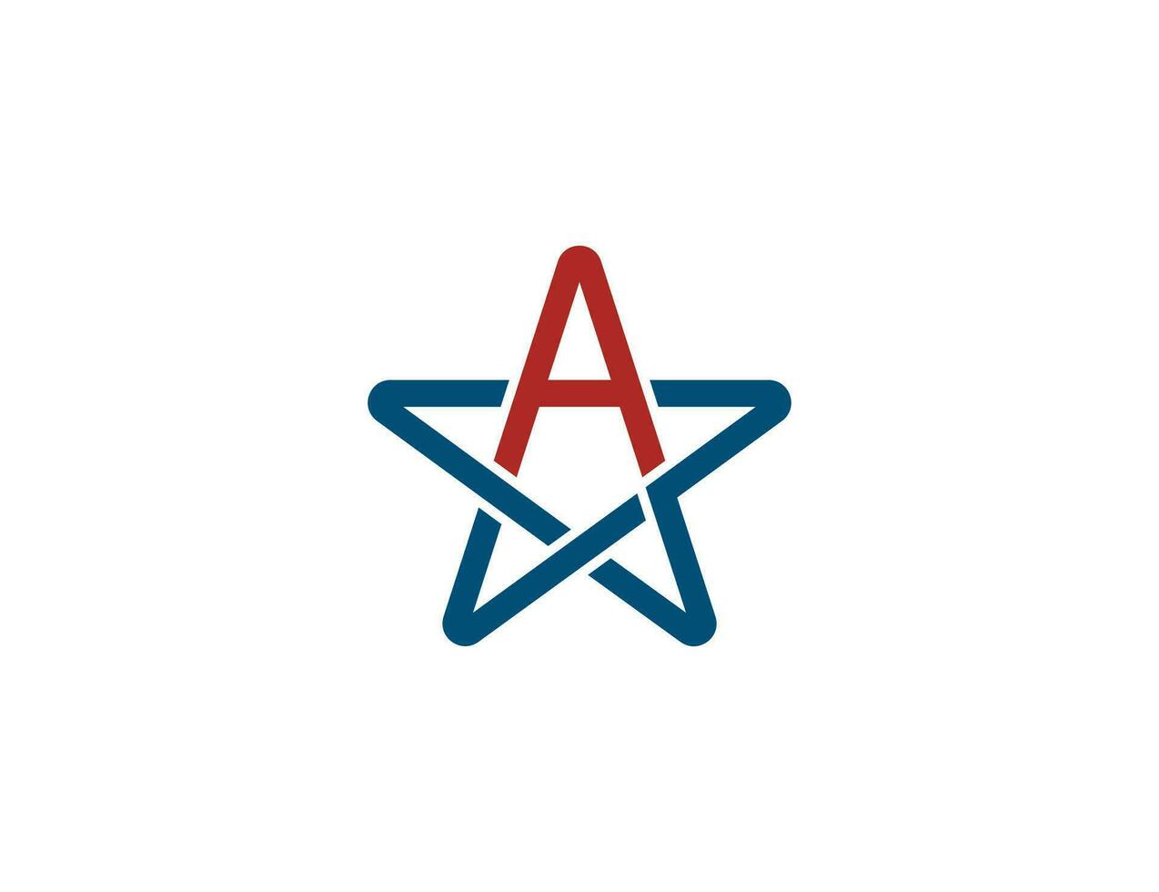 initial Letter A Star Logo Concept symbol icon sign Element Design. Alphabet Logotype. Vector illustration template
